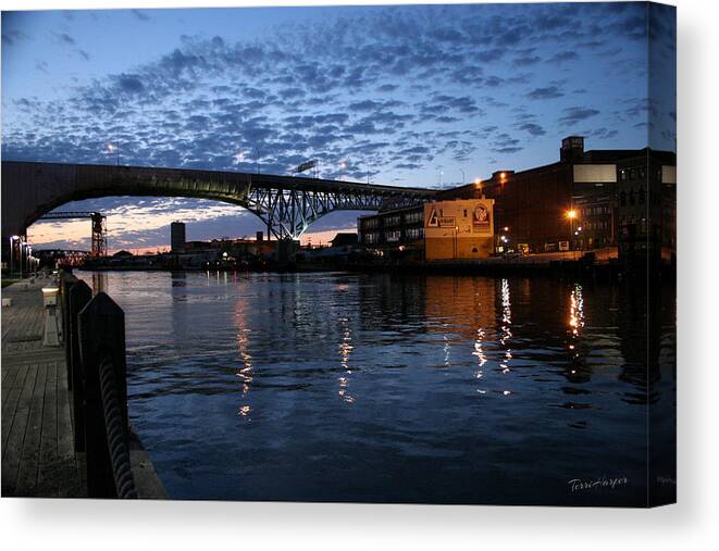 West Bank Canvas Print featuring the photograph West Bank At Dusk by Terri Harper