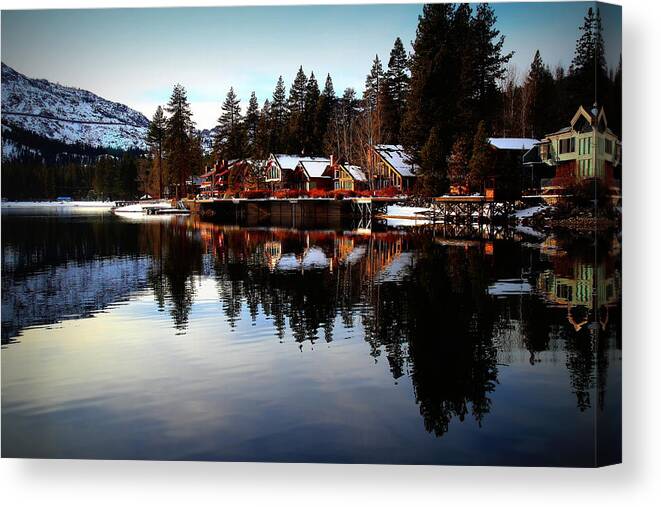 Donner Lake Canvas Print featuring the photograph West End of Donner Lake by Garrett Nyland