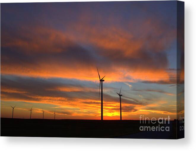 Windmill Canvas Print featuring the photograph Western Oklahoma Skies 1 by Jim McCain