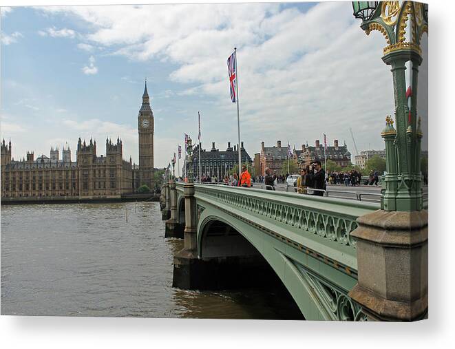 Westminster Bridge Canvas Print featuring the photograph Westminster Bridge by Tony Murtagh