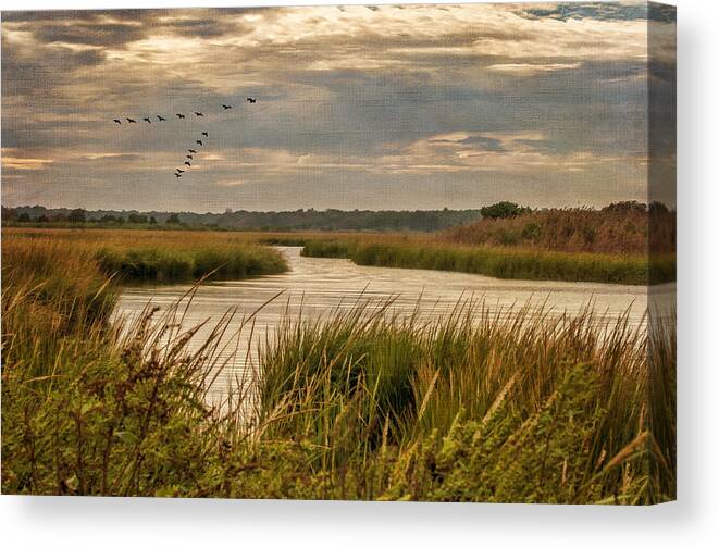 Marsh Canvas Print featuring the photograph Wetlands in September by Cathy Kovarik