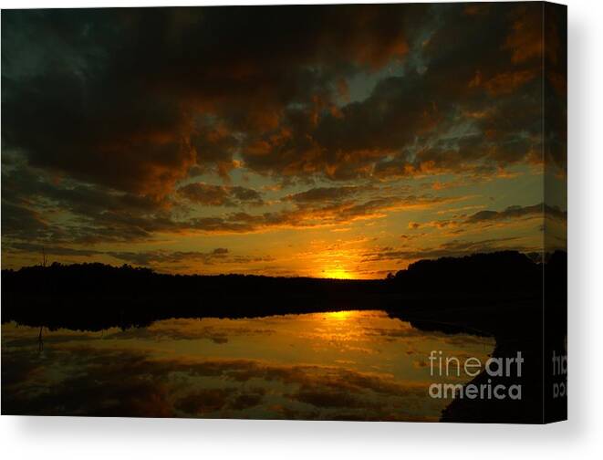 Sunset Canvas Print featuring the photograph What A Sunset by Donna Brown