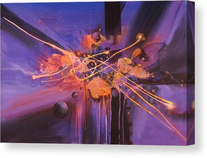 Abstract Art Canvas Print featuring the painting When Planets Align by Tom Shropshire