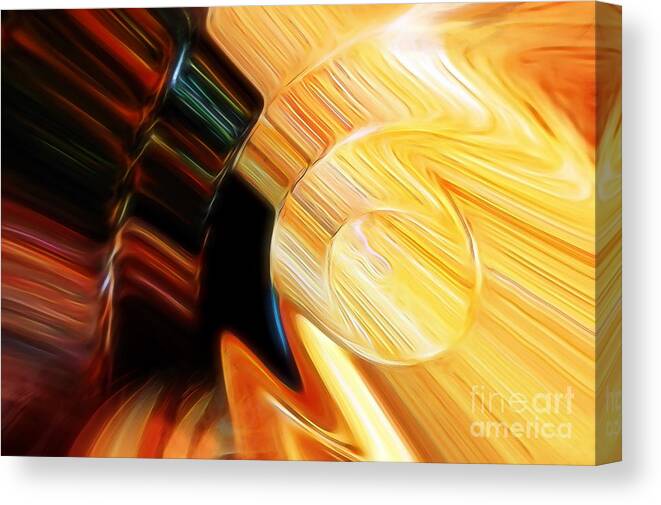 Golden Stone Canvas Print featuring the digital art When Textures Play by Margie Chapman