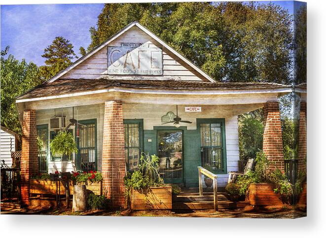 Whistle Stop Cafe Canvas Print featuring the photograph Whistle Stop Cafe by Mark Andrew Thomas