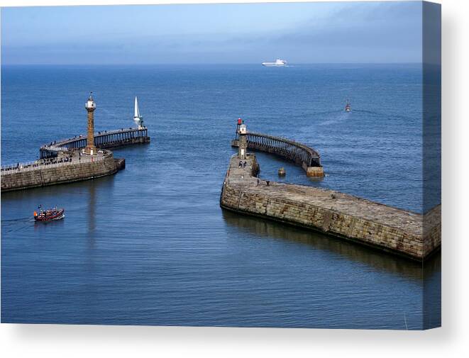 Captain James Cook Canvas Print featuring the photograph Whitby by Jolly Van der Velden