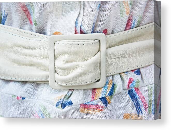 Accessory Canvas Print featuring the photograph White belt by Tom Gowanlock