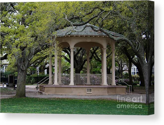 White Point Gazebo Canvas Print featuring the photograph White Point Gazebo by Dale Powell