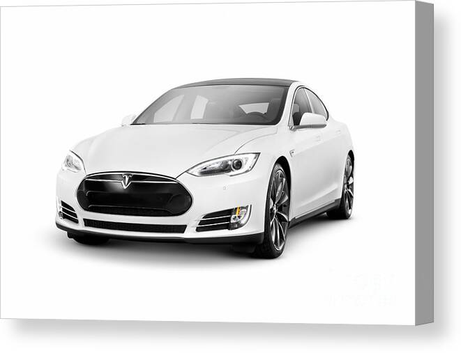 Tesla S P85 White 3.2 Wall Art Canvas Picture Print 