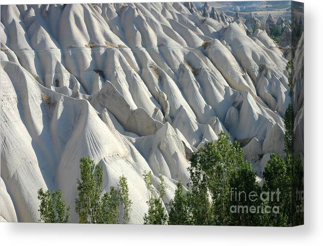 White Valley Canvas Print featuring the photograph Whitewashed Rock from a Hot Air Balloon by Bob Phillips