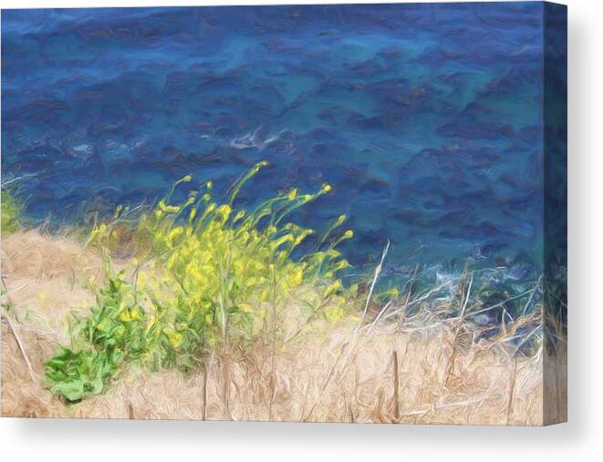 Beach Canvas Print featuring the digital art Wild Flowers by Katherine Erickson
