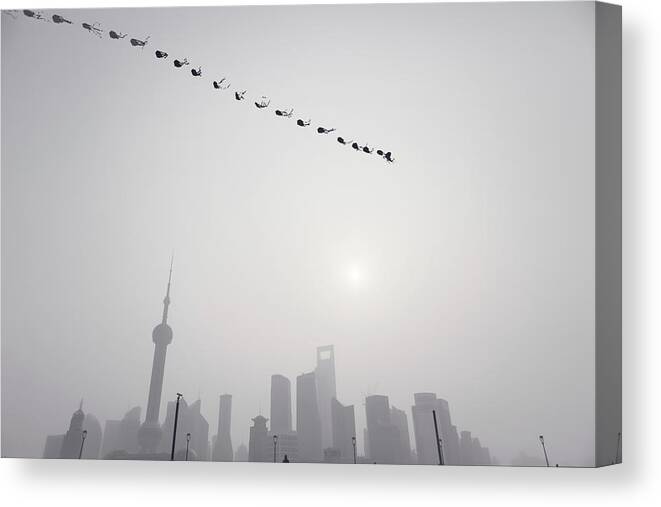Chinese Culture Canvas Print featuring the photograph Wind Of Shanghai by Blackstation