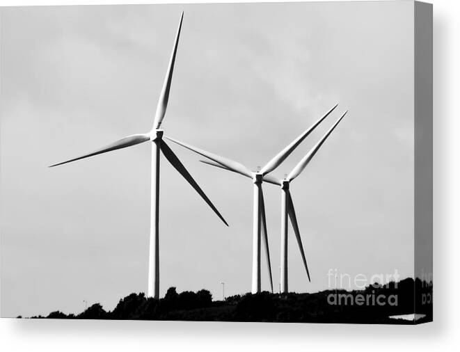Wales Canvas Print featuring the photograph Wind Power by Jeremy Hayden
