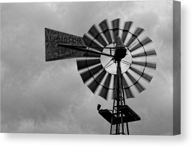 Windmill Canvas Print featuring the photograph Windmill Black and White by Jonathan Davison