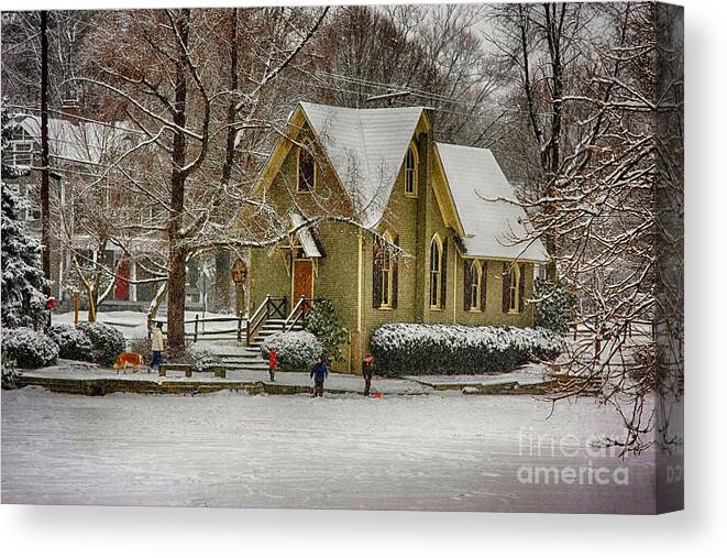 Lake Canvas Print featuring the photograph Winter at Lake Afton by Nicola Fiscarelli