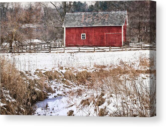 Barn Canvas Print featuring the photograph Winter Barn by Dale Kincaid