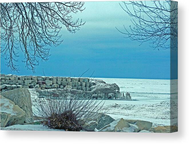 Winter Canvas Print featuring the photograph Winter Blues by Kay Novy