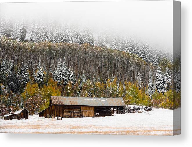 Montrose Colorado Canvas Print featuring the photograph Winter Farm by Chuck Jason