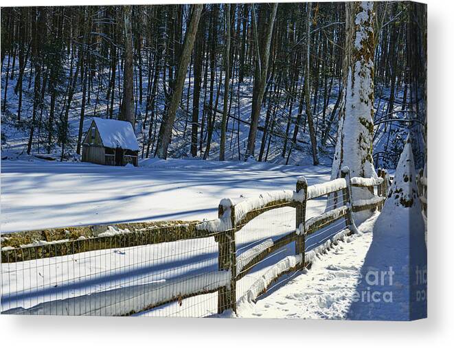 Paul Ward Canvas Print featuring the photograph Winter Hut by Paul Ward