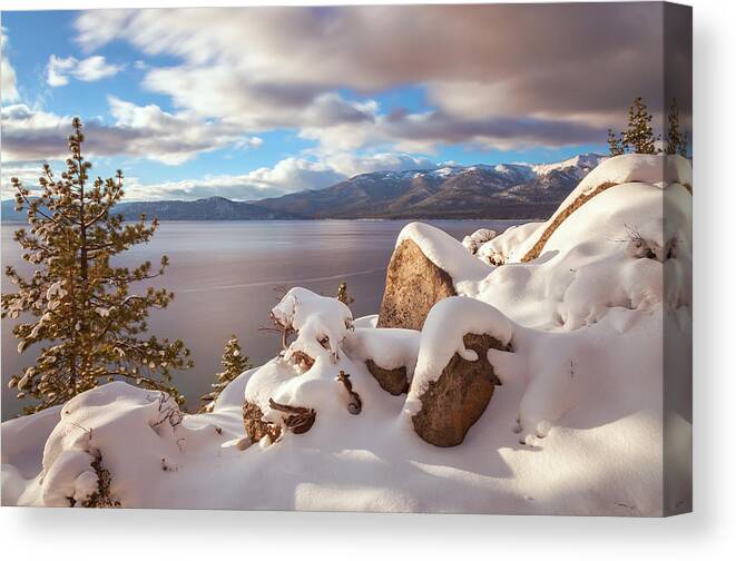 Landscape Canvas Print featuring the photograph Winter in Tahoe by Jonathan Nguyen