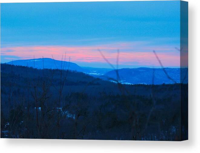 Sunset Canvas Print featuring the photograph Winter Mountain Sunset by Edward Hamilton