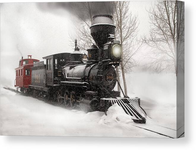 Dsp&p Canvas Print featuring the photograph Winter Narrow Gauge Steam by Ken Smith