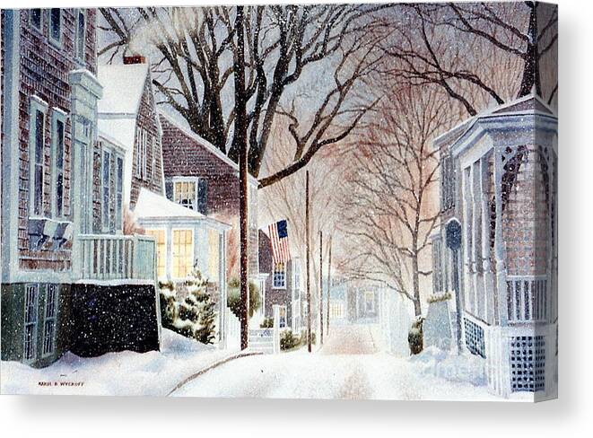 House Canvas Print featuring the painting Winter Still by Karol Wyckoff