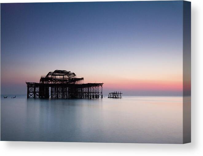 Scenics Canvas Print featuring the photograph Winter Sunset by Lucie Averill