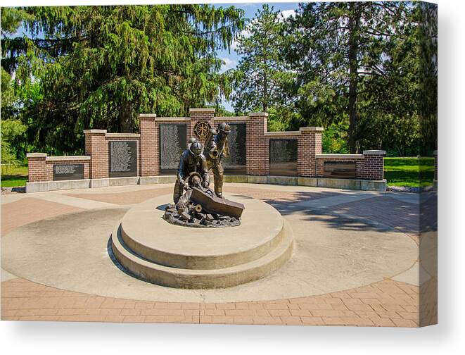 Firefighter Canvas Print featuring the photograph Wisconsin State Firefighters Memorial 1 by Susan McMenamin
