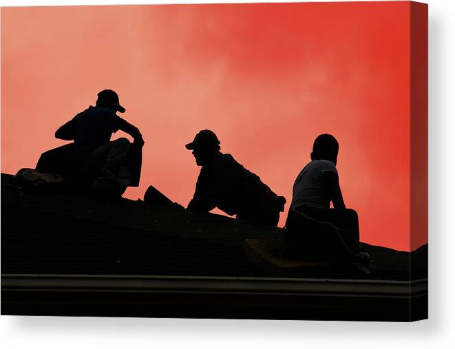 Roofers Canvas Print featuring the photograph With all Your Heart by Carol Erikson