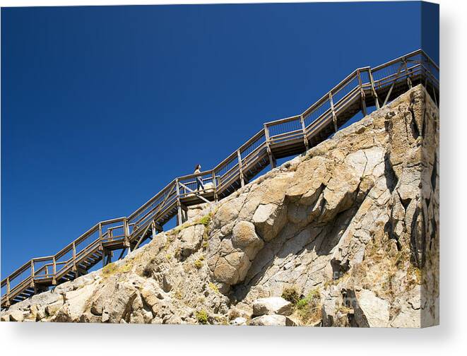 South Australia Canvas Print featuring the photograph Woman Climbing Stairs by THP Creative