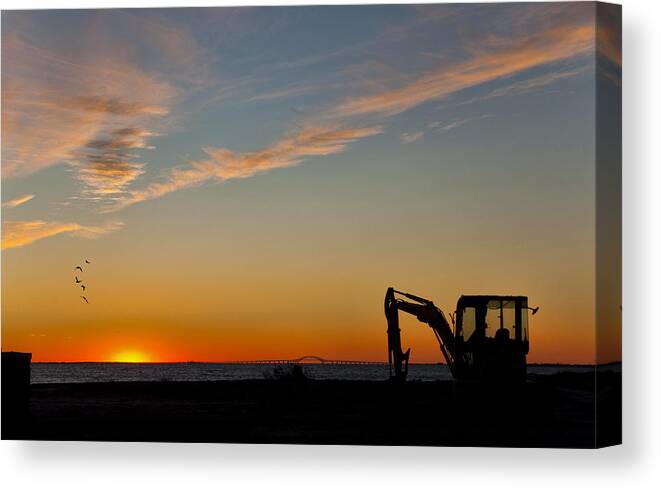 Equipment Canvas Print featuring the photograph Work Day Is Over by Cathy Kovarik