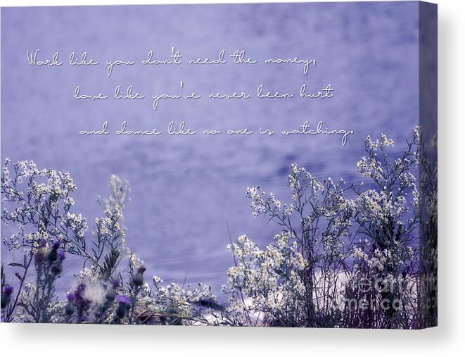 Interior Design Canvas Print featuring the photograph Work Love Dance Poster - Purple 01 by Aimelle Ml