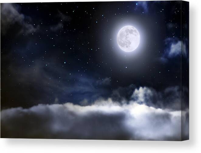 Majestic Canvas Print featuring the photograph World above clouds by Constantinos Hinis