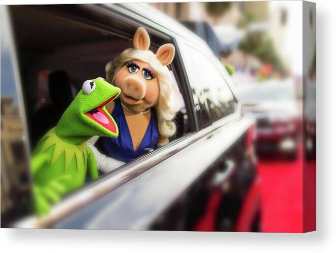 Horizontal Canvas Print featuring the photograph World Premiere Of Disneys Muppets Most by Christopher Polk