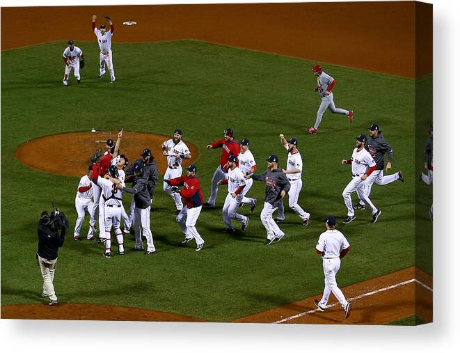 Playoffs Canvas Print featuring the photograph World Series - St Louis Cardinals V by Jamie Squire