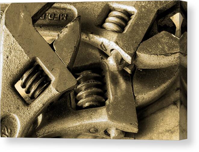 Hand Tools Canvas Print featuring the photograph Wrenches by Michael Eingle