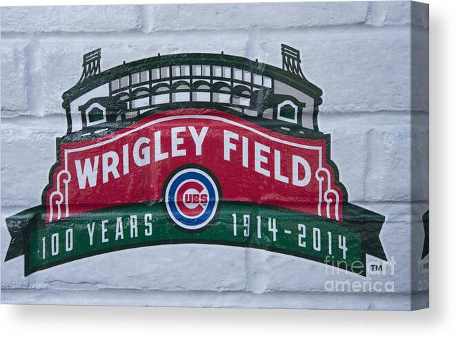 Wrigley Field Canvas Print featuring the photograph Wrigley Field at 100 by David Bearden