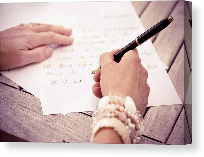 People Canvas Print featuring the photograph Writing letters by Sasha Bell