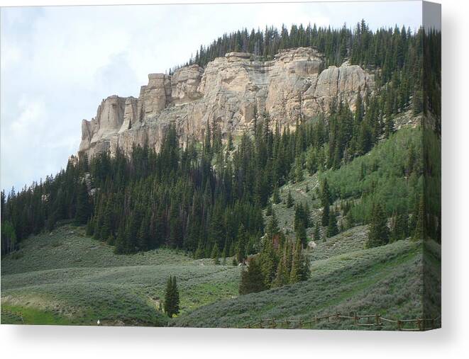 In The Bighorn Mountains Canvas Print featuring the photograph Wyoming Landscape by Susan Woodward