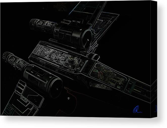Star Wars Canvas Print featuring the digital art X Wing Fighter Color by Chris Thomas