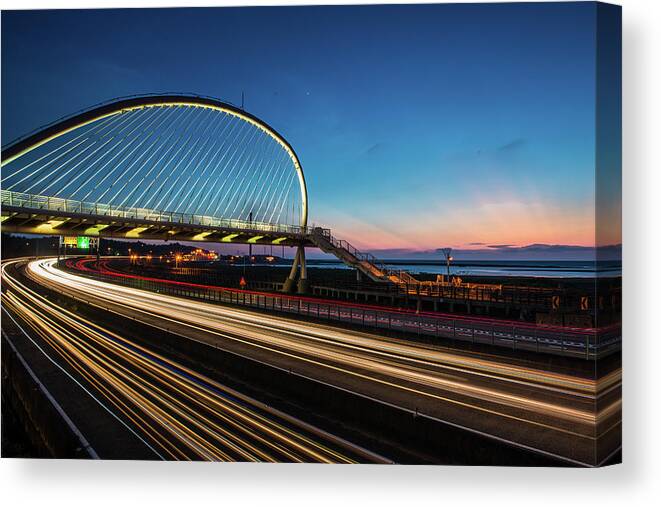 Tranquility Canvas Print featuring the photograph Xiangshan Harp Bridge by Photo By Watson Lee