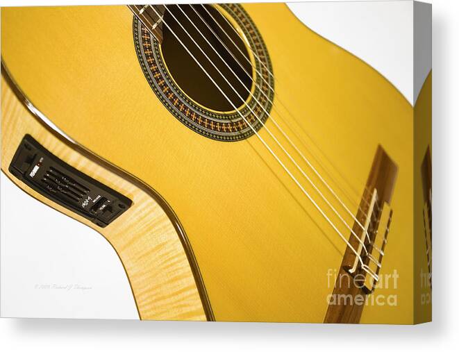 Guitar Canvas Print featuring the photograph Yellow Guitar by Richard J Thompson 
