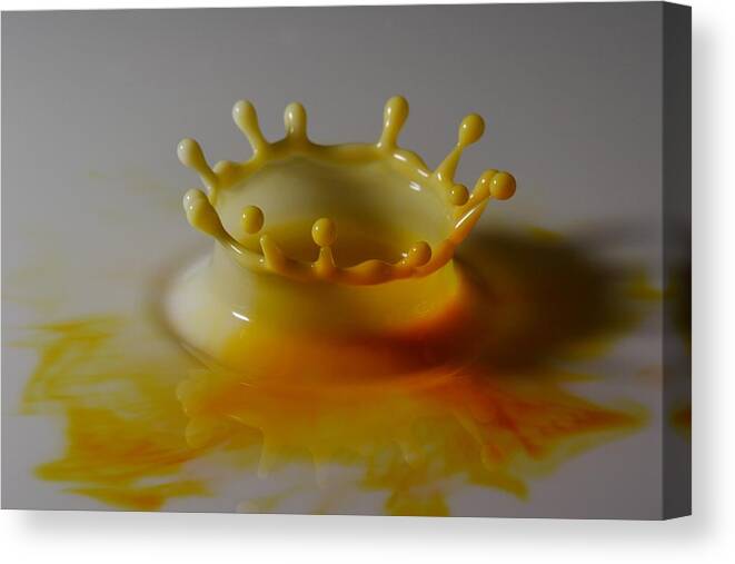 Milk Drop Canvas Print featuring the photograph Yellow by Mike Farslow