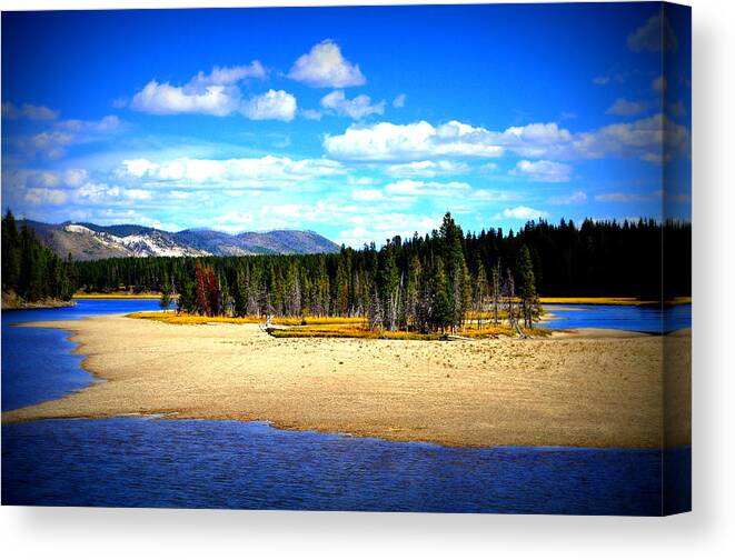 Yellowstone River Canvas Print featuring the photograph Yellowstone River In Autumn by Lisa Holland-Gillem