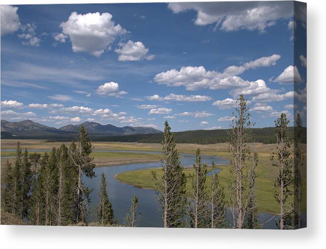 River Canvas Print featuring the photograph Yellowstone River Through the Hayden Valley by Frank Madia