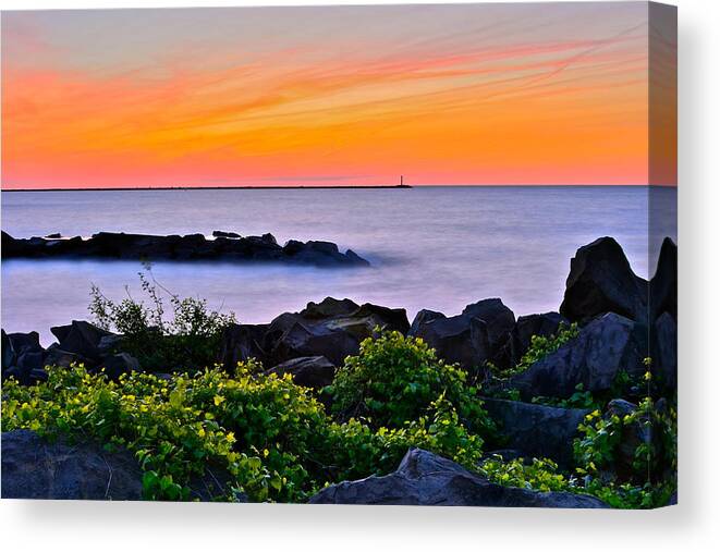 Lake Canvas Print featuring the photograph Yes Its Lake Erie by Frozen in Time Fine Art Photography