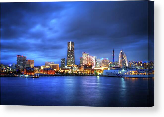Yokohama Canvas Print featuring the photograph Yokohama Skyline by Agustin Rafael C. Reyes