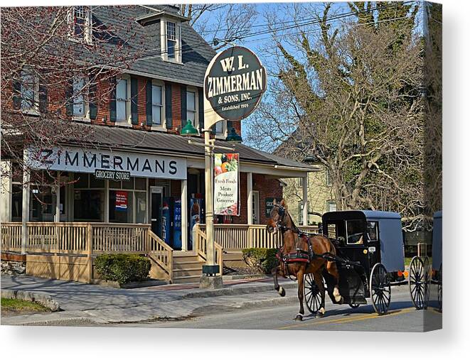Amish Canvas Print featuring the photograph Zimmerman's Store Intercourse Pennsylvania by Tana Reiff