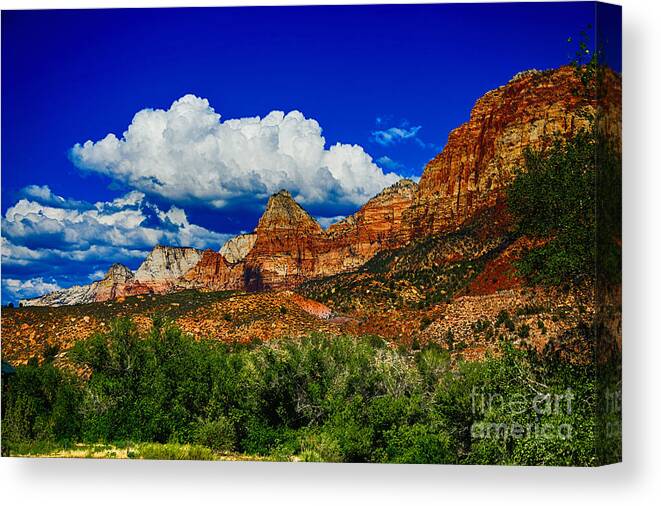 Zion Canyons Utah Canvas Print featuring the photograph Zion Range by Rick Bragan